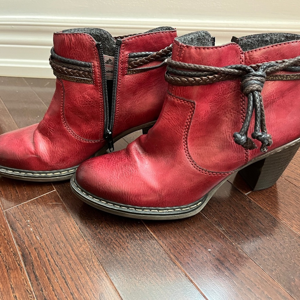 Rieker Ankle Boots Oxblood Size 8